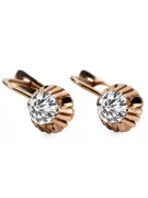 Earrings Vintage craft Zircon Original Vintage 14K Rose Gold vec027r